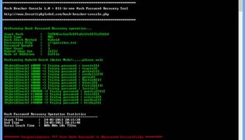 Hash Kracker Console screenshot