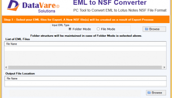 DataVare EML to NSF Converter screenshot