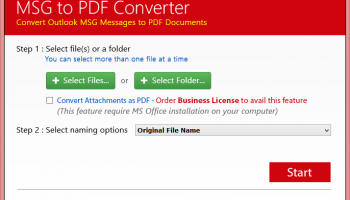 MSG to PDF Converter screenshot