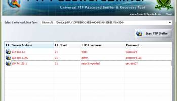 FTP Password Sniffer screenshot