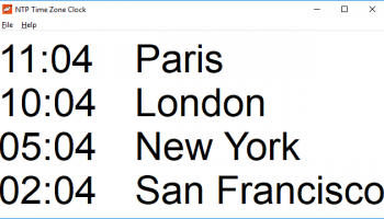 NTP Time Zone Clock screenshot