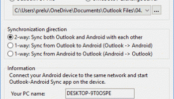 Outlook-Android Sync screenshot