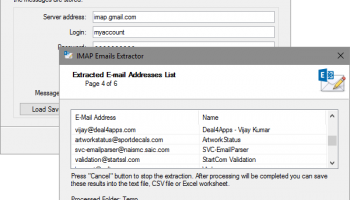 IMAP Emails Extractor screenshot