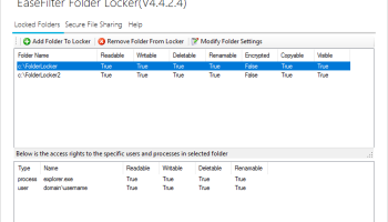 EaseFilter Folder Locker screenshot