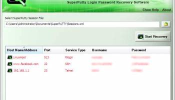 Password Decryptor for SuperPutty screenshot