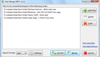 Free Merge MP3 screenshot
