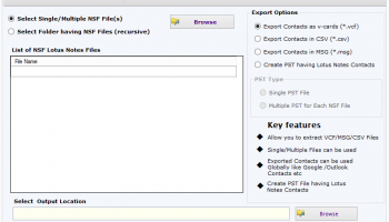 Softaken Lotus Notes Contacts Converter screenshot