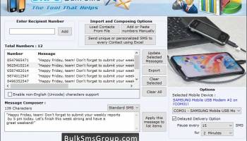 Group SMS Software screenshot