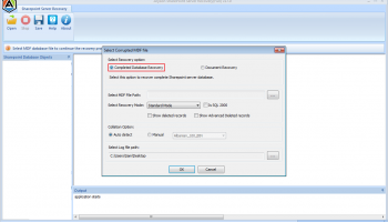 SharePoint Server Recovery screenshot