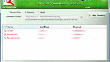 Password Decryptor for CuteFTP screenshot