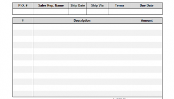 Blank Service Invoicing Template screenshot