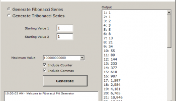 Fibonacci Phi Generator screenshot