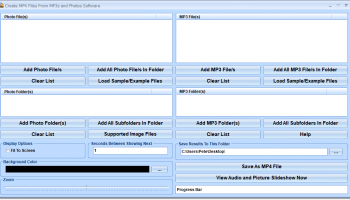 Create MP4 Files From MP3 and Photos Software screenshot