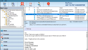 KDETools OST to PST Converter Software screenshot