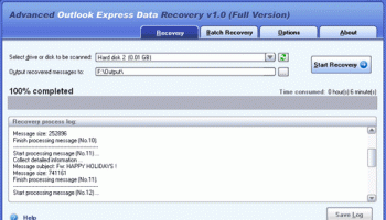 DataNumen Outlook Express Drive Recovery screenshot