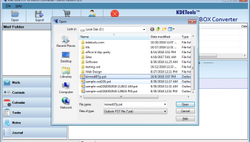 KDETools Outlook to Thunderbird Converter screenshot