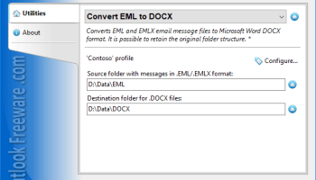 Convert EML to DOCX for Outlook screenshot