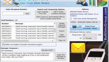 Bulk SMS Group Software screenshot