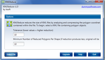 KMLReduce screenshot