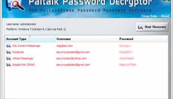 Paltalk Password Decryptor screenshot