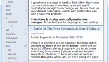 CintaNotes Free Personal Notes Manager screenshot