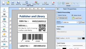 Design Publisher Barcode Label screenshot