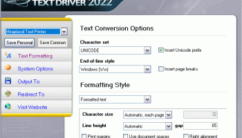 Miraplacid Text Driver screenshot