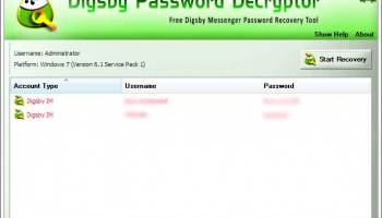 Digsby Password Decryptor screenshot