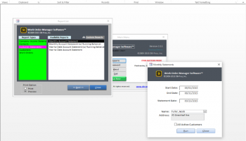 Work Order Database Software screenshot