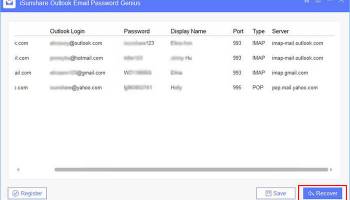 iSunshare Outlook Email Password Genius screenshot