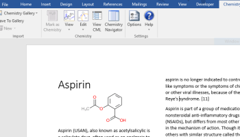 Chemistry Add-in for Word screenshot