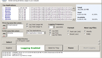 Log Memory Usage screenshot