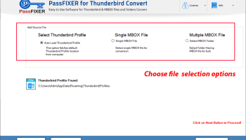 PassFixer Thunderbird Converter Software screenshot