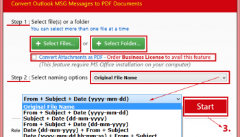 Microsoft Outlook to PDF screenshot