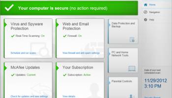 McAfee Total Protection screenshot
