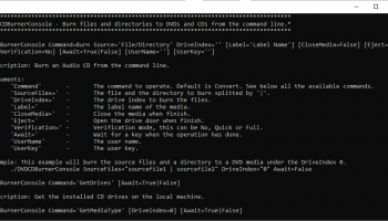 DVD CD Burner Console screenshot