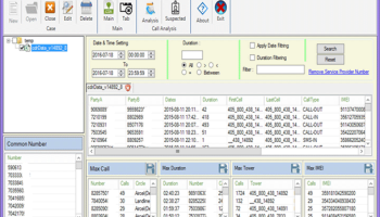 Mobile CDR Analysis screenshot