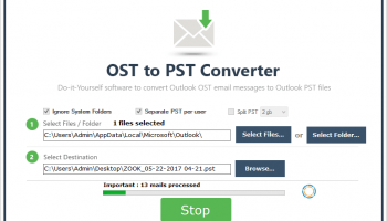ZOOK OST to PST Converter screenshot