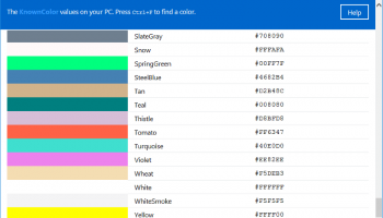 KnownColorLister screenshot