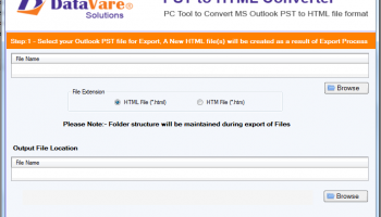 DataVare PST to HTML Converter Expert screenshot