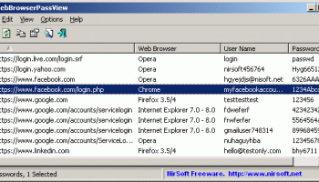 WebBrowserPassView screenshot
