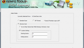 VHDX File Recovery screenshot