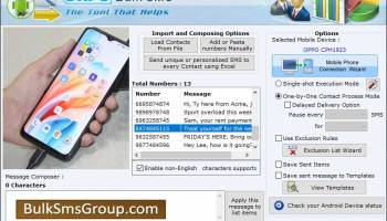Bulk SMS for Android Mobile screenshot