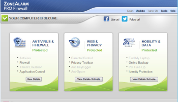 ZoneAlarm Pro Firewall 2016 screenshot