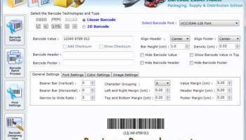 Packaging Barcode Label Generator screenshot