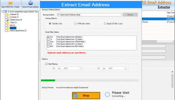eSoftTools MSG Email Address Extractor screenshot